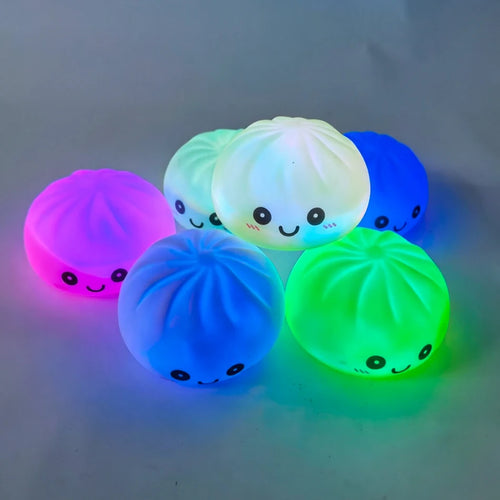 2027 New Dumpling Night Lights Glowing Dumplings Desktop Ornament Cute Glowing Dumpling Steamer Box Kawaii Dumpling Lights Gift